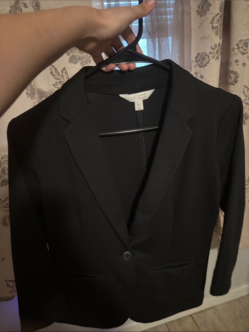 LC Lauren Conrad Black Women's Single-Button Blazer